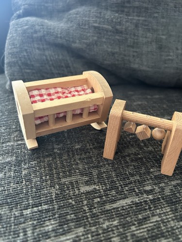 Wooden dolls house nursery - wooden,