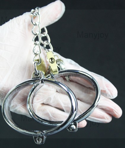 Bondage oval metal handcuffs - oval,