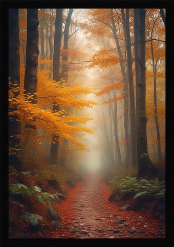 Soft forest path - path, framed