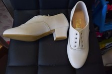 White leather cuban heel