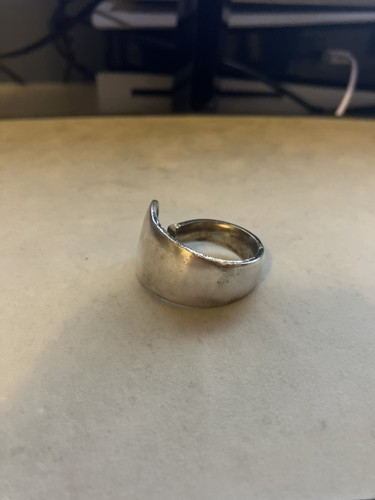 Silver plated spoon ring - spoon,
