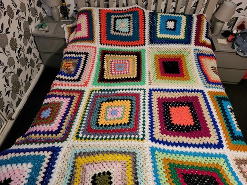 Hand crocheted bespoke bed - crocheted,
