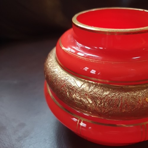 Art deco czech glass vase - art,