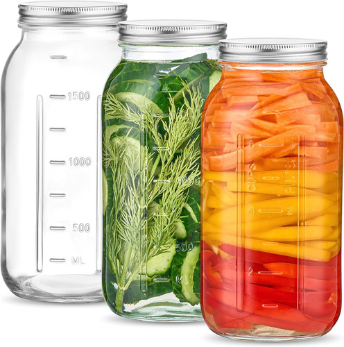 Litre glass jars - jars, with