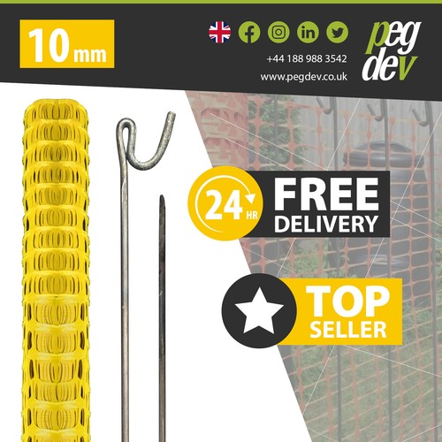 50m yellow plastic barrier - yellow,