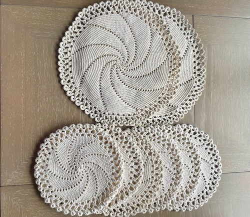 Vintage hand crocheted - , table