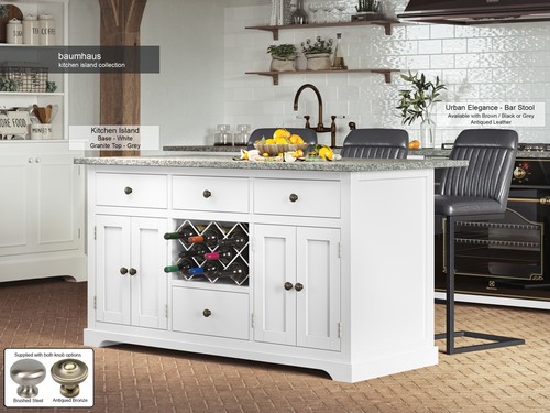 White kitchen island with - white,