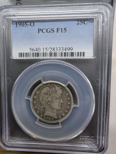 1905 barber quarter pcgs f15 - barber,