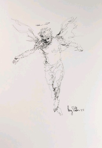 Original angel figure ink - original,