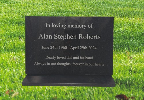 Granite memorial plaque with - granite,