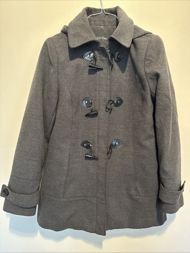 Ladies grey calvin klein coat - grey,