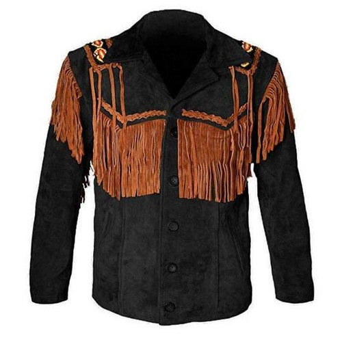 Men black suede western - black,
