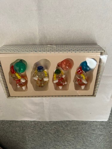 Clown glass figurine set 4 - figurine, of