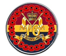 16th 5th The Queens Royal lancers Poppies wreath  Poppi lapel pin badge 25mm