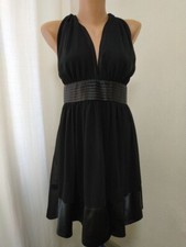 Naf Naf Women's Backless Halter mini Dress Black  style Marilyn Monroe 100% silk