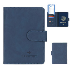RFID Blocking Passport Holder Wallet Leather Travel Cover Case for Men Women