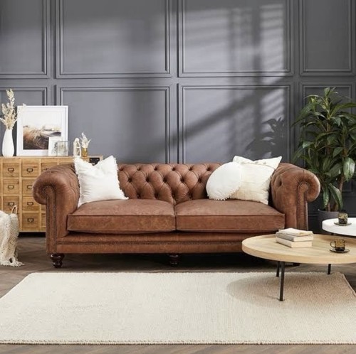 Chesterfield brown leather - brown,