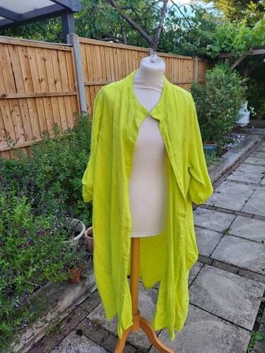 Linen bright lime green - linen,