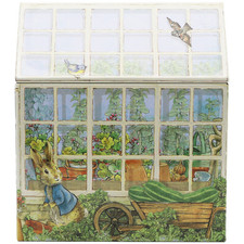 Peter Rabbit Storage Tin Greenhouse Shaped