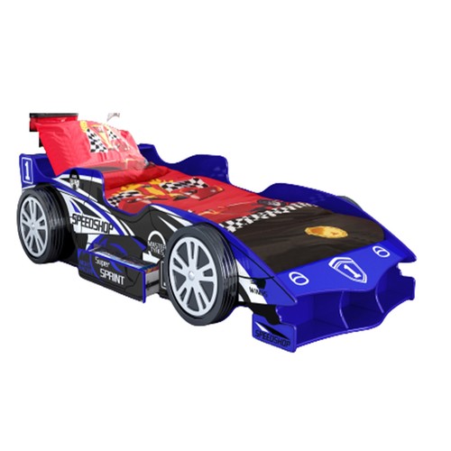 Kids blue race car bed - blue, frame