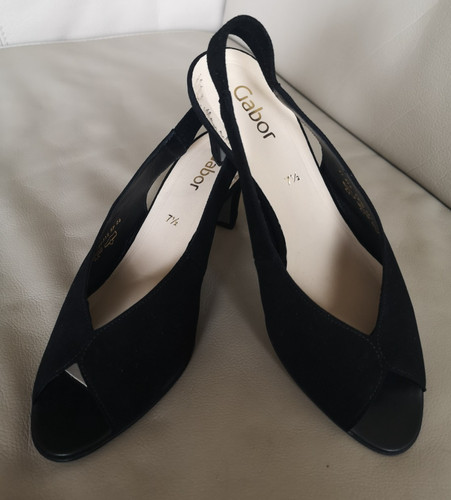 Gabor black suede - black, leather
