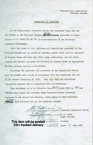 Falklands islands surrender - islands,