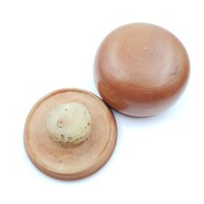 Antique Treen Thread Waxer Pot Wood Wooden Small Wax Inside Sewing Collectable 