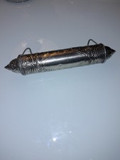 Antique Silver Plated Tibetan Scroll Holder with Handle 19th C