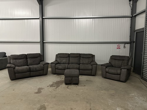 Grey recliner sofa set - grey,