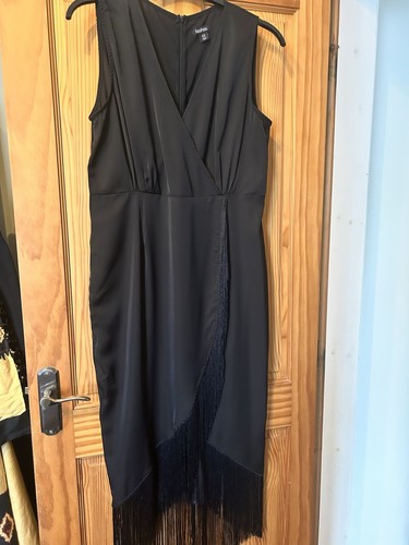 Fab boohoo black fringed dress - fab,