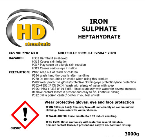 3kg iron sulphate heptahydrate - sulphate,