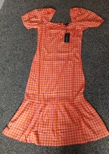 ladys puff sleeve smock dress