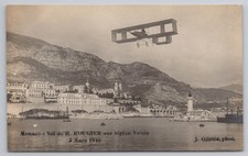 1910 Monaco Aviation H. Rougier Voisin Biplane over Harbour J Giletta Photo