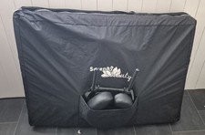 Massage Bed Portable Beauty Table Salon Couch Bed Wooden Legs 3 Sections Black