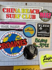Vintage surf stickers old