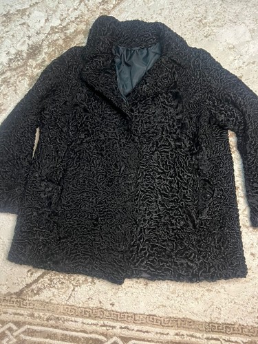 Vintage black astrakhan fur - vintage,
