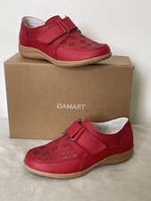 Damart Womens Derby Red Wide Fit Cut Out Design Outdoor Shoes - RRP £45.00 (L13)