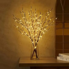 2ft Christmas Table Top Twig Wishing Tree Mini Small Indoor PreLit LED Brown