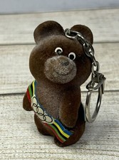 Vintage Mishka Bear Olympic Mascot Keyring, Keychain
