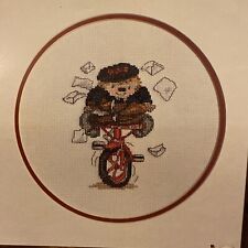 Cross Stitch Kit Country Companions Postie animals Postman 19cm Diameter Started