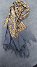 Grey Indian Kashmiri Embroidered Shawl