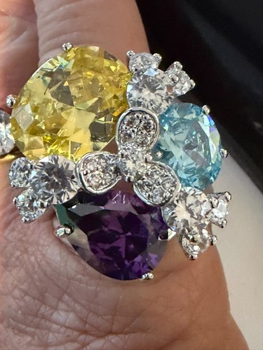 Ladies citrine cocktail ring - ladies,