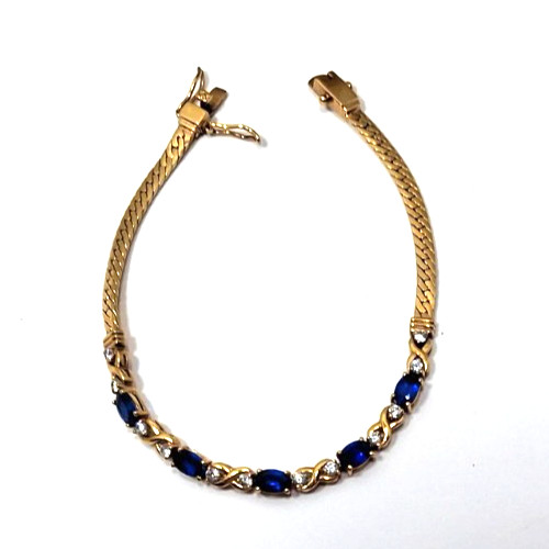 Gold tone tennis bracelet with - bracelet,