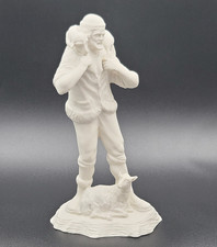 Vtg Boehm"The First Noel"Shepherd w/Lambs White Bisque Porcelain Nativity Figure