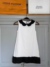 ZARA Girls Vintage 60s Styl Dress 11-12 years Cream Black Peter Pan Collar Party