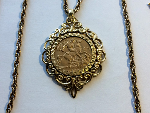22ct half sovereign coin - 22ct, 9ct