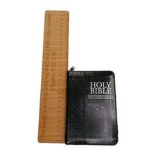 KJV Holy Bible Mini Pocket Edition Zippered Black King James Version Girf
