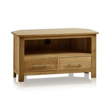 Rivermead Natural Solid Oak Corner TV Cabinet (Oak Furnitureland) - Unused 