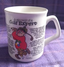 Vintage Anatomy of a Golfer Mug JOHN HINDE ORIGINAL cartoon Arthur Pickering 