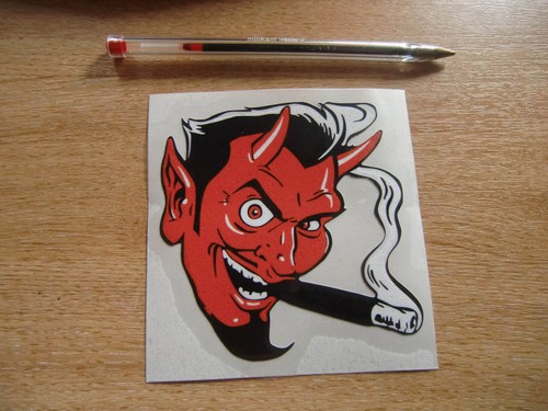 Smoking devil sticker - smoking,